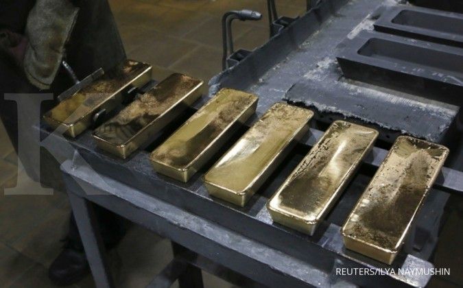 Semakin sore, harga emas spot rontok menjadi US$ 1.466,17 per ons troi