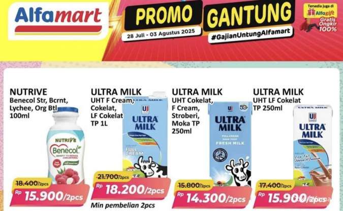 Promo Alfamart Gantung 30 Juli-3 Agustus 2025, Ultra Milk Beli 2 Lebih Hemat