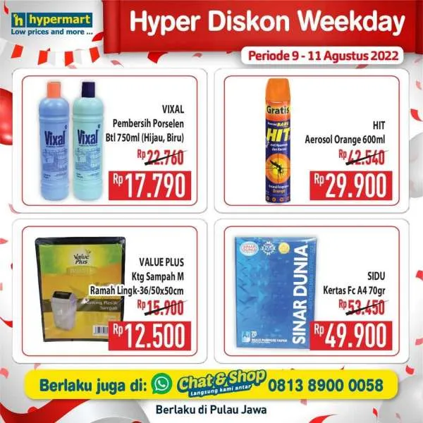 Promo Hypermart Hyper Diskon Weekday Periode 9-11 Agustus 2022