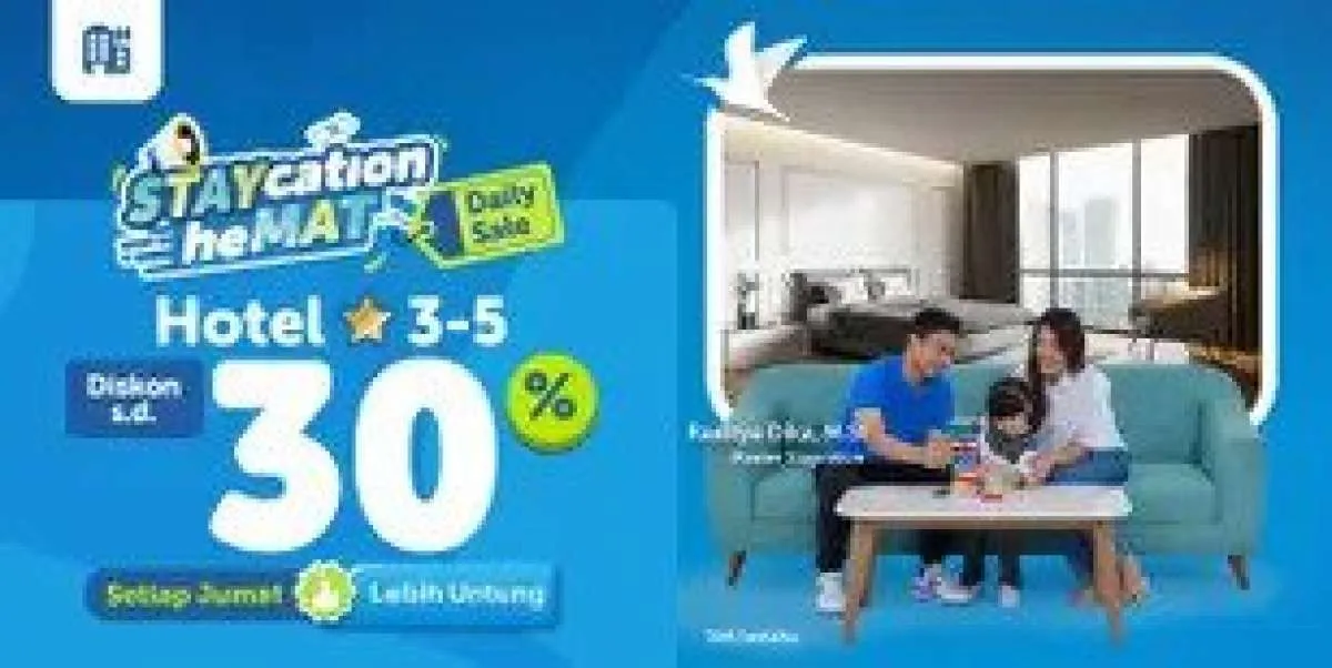 Promo Traveloka Staycation Hemat Setiap Jumat, Diskon Hotel Bintang 3-5 s.d 30%
