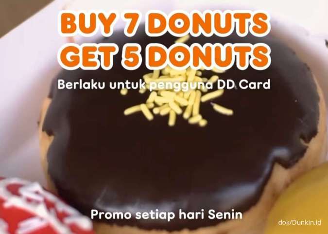 Promo Dunkin Donuts September 2024, Setiap Senin Ada Gratis 5 Donat Klasik