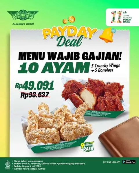 Promo Wingstop Payday Deal Menu Wajib Gajian sampai 6 Juli