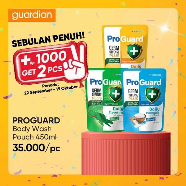 Promo Guardian +1000 Get 2 Pcs Periode 22 September-19 Oktober 2022
