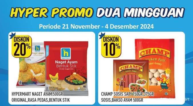 Promo Hypermart Dua Mingguan s/d 4 Desember 2024, Ayam Korea Diskon Rp 10.000