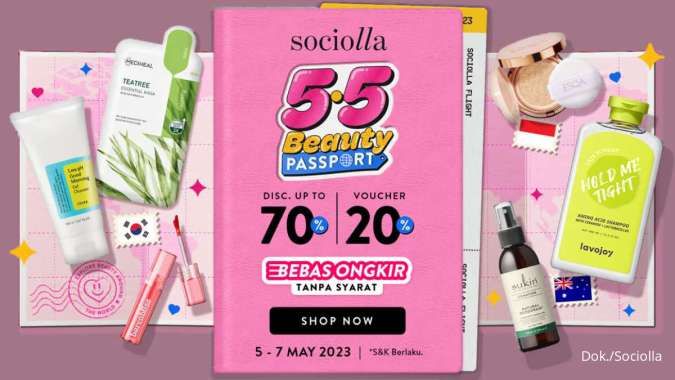 Cek Promo Sociolla 5.5 Beauty Passport, Diskon s/d 70% Berlaku Tanggal 5-7 Mei 2023