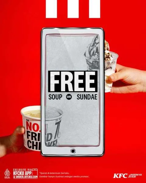 Promo KFC Gratis Sup atau Sundae