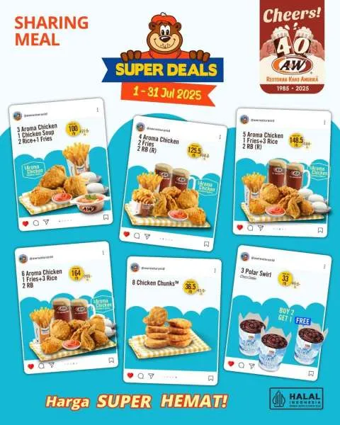Daftar Promo A&W Super Deals Sharing Meal Juli 2025