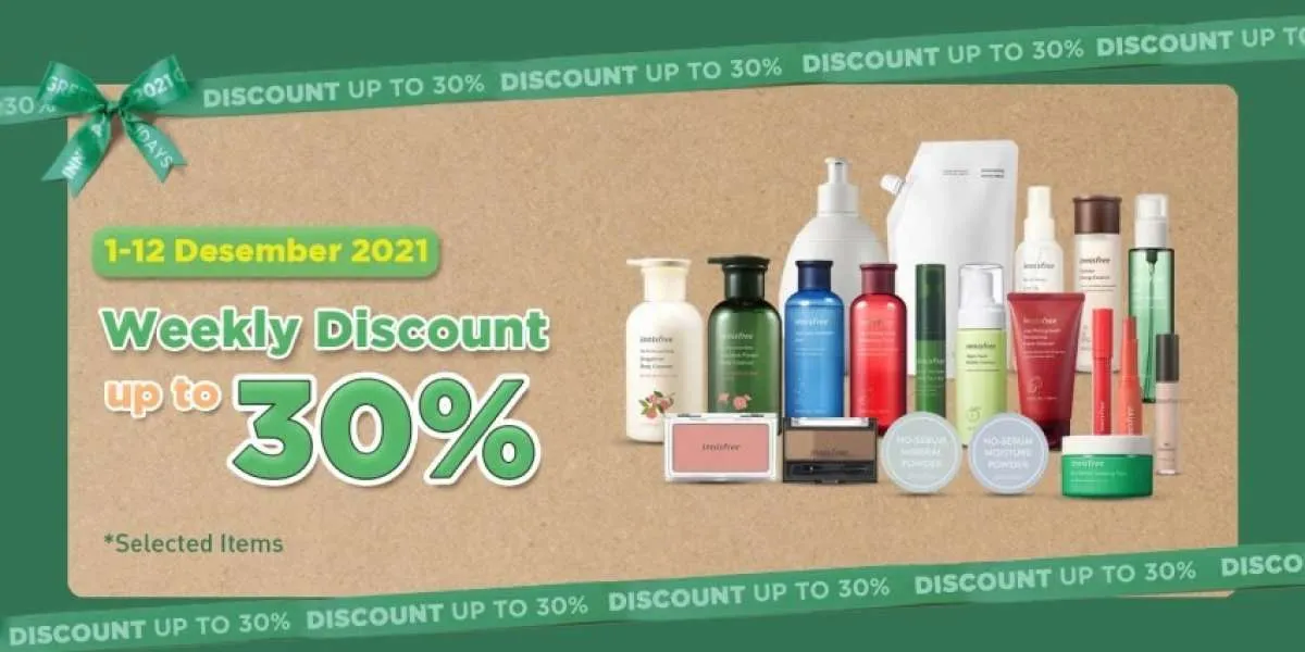Promo Innisfree Weekly Discount 1-12 Desember 2021, Skincare & Makeup Diskon s/d 30%