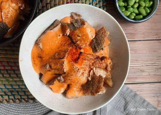 Resep Salmon Kama Mentai Rice Super Creamy ala Restoran Jepang