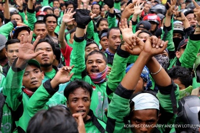 Ribuan supir Go-Jek di Medan protes tarif turun