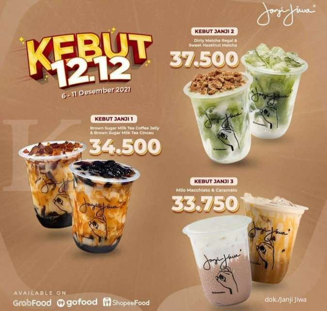 Promo Kebut 12.12 Janji Jiwa 6-11 Desember 2021, Ada Berbagai Promo Murah Harga Hemat
