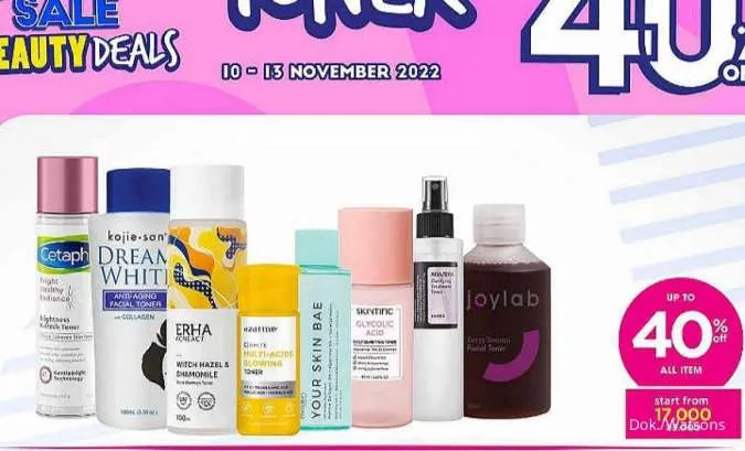 Promo Watsons Beauty Deals Diskon s/d 70% Periode 10-13 November 2022