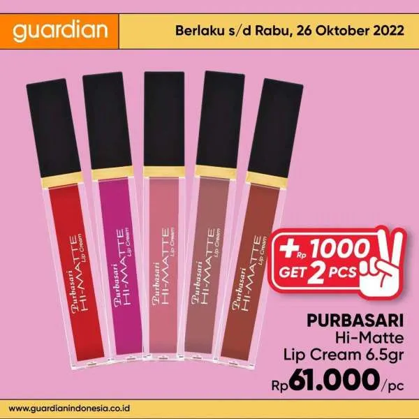 Promo Guardian +1000 Get 2 Pcs Periode 20-26 Oktober 2022