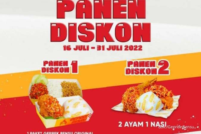 Promo Geprek Bensu Diskon Aneka Paket Hanya Rp 31.000 Berlaku hingga 31 Juli 2022