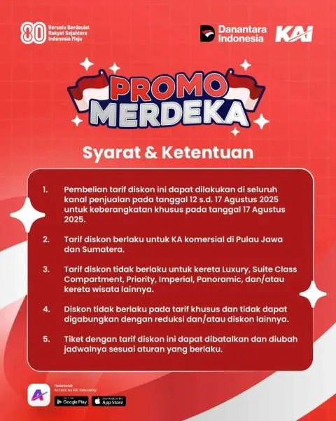 Promo Merdeka KAI Agustus 2025
