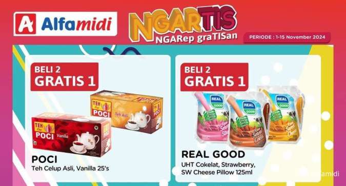 Promo Alfamidi Ngartis 1-15 November 2024, Keju hingga Teh Celup Beli 2 Gratis 1