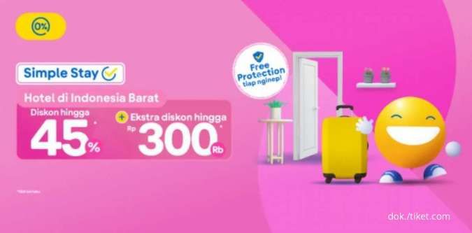 Promo Hotel di Indonesia Barat Tiket.com, Diskon s.d 45% & Ekstra Diskon Rp 300.000