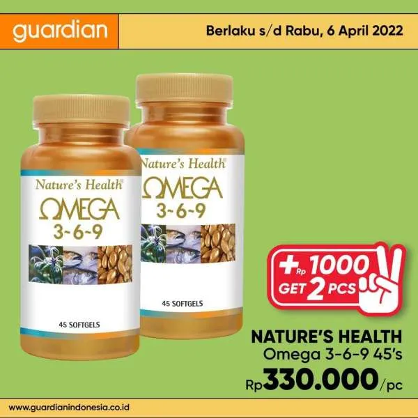 Promo Guardian +1000 Get 2 Pcs Periode 31 Maret-6 April 2022