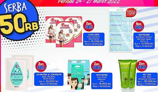 Promo Watsons Sale Beauty Deals Diskon s/d 70% Periode 24-27 Maret 2022