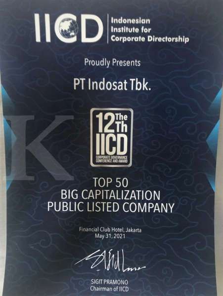 Indosat Ooredoo Raih Best Equitable Treatment of Shareholders dalam Ajang 12th IICD Corporate Governance Award