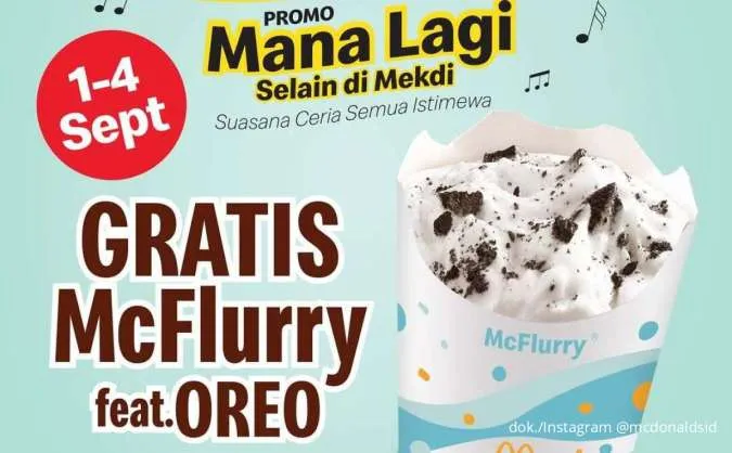 Promo McD 1-4 September 2025, Upsize Paket Hemat atau PaNas Dapat Gratis McFlurry