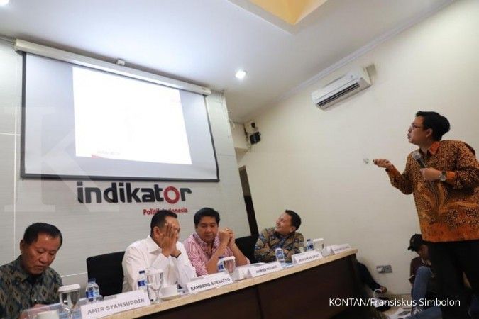 Survei Indikator: Elektabilitas Jokowi-Ma'ruf 54,9%, Prabowo-Sandiaga 34,8%