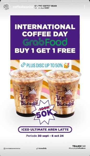 Promo Hari Kopi Sedunia di The Coffee Bean Oktober 2024