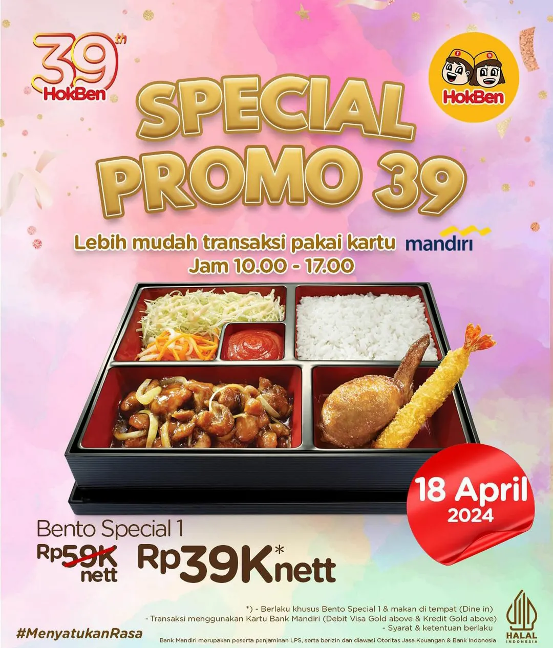 Promo HUT Hokben ke 39 edisi 18 April 2024 via Mandiri