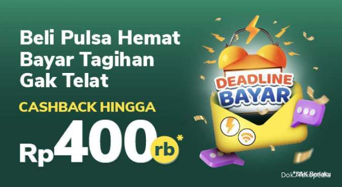 Hanya 3 Hari, Beli Pulsa dan Bayar Tagihan di Tokopedia Dapat Cashback 400.000