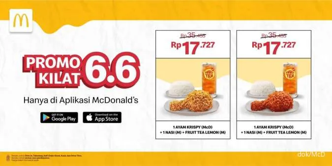 Promo 6.6 McD Edisi 6-7 Juni 2024, Ada Paket Ayam Rp 17.727 Lewat Aplikasi McDonalds