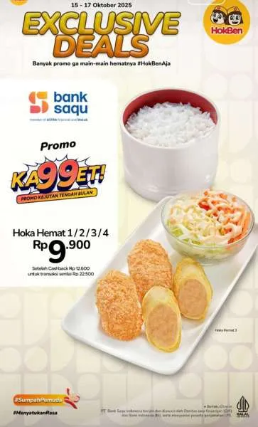 Promo HokBen KA99ET Bank Saqu 15-17 Oktober 2025
