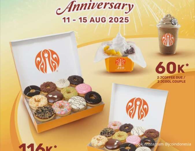 Daftar Promo JCO Anniversary 11-15 Agustus, Paket Donuts-Merchandise Harga Spesial
