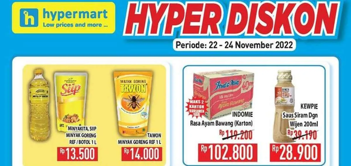 Harga Promo Hypermart Hari Ini 23 November 2022, Belanja Minyak Goreng Lebih Hemat