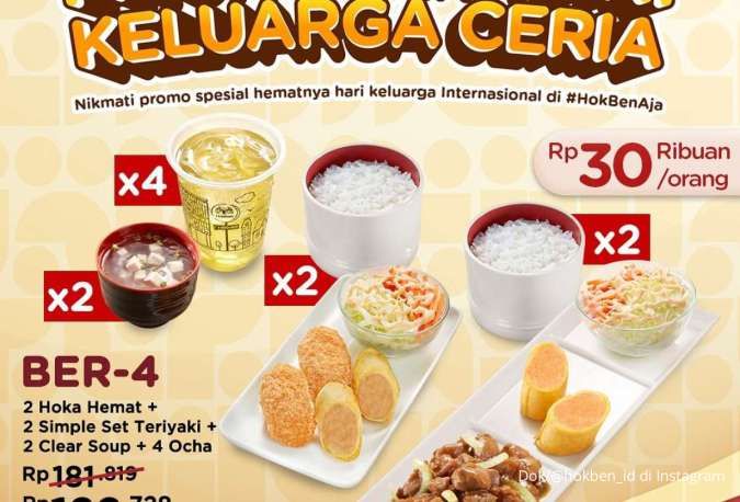 Promo HokBen 15-18 Mei 2025 di Hari Keluarga Internasional, Mulai Rp 30.000-an