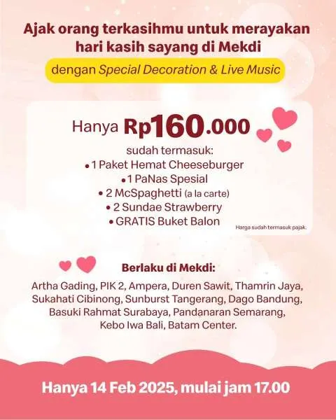 Promo McD Paket Dinner Valentine