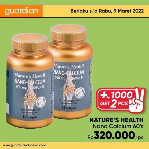 Promo Guardian +1000 Get 2 Pcs Periode 3-9 Maret 2022