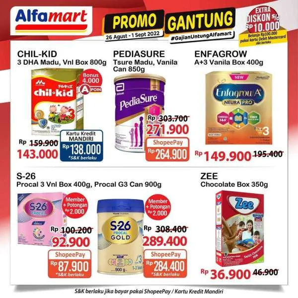 Promo Alfamart Gantung Periode 26 Agustus-1 September 2022