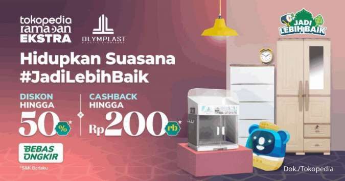 Promo Olymplast di Tokopedia, Beli Furnitur Dapat Diskon Plus Cashback!