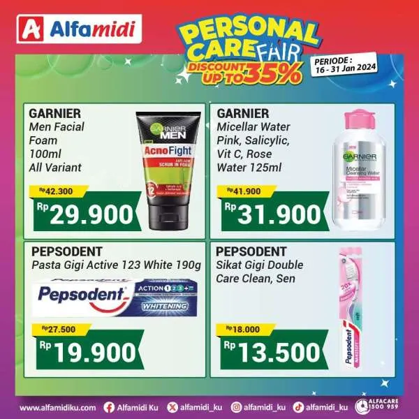 Promo Alfamidi Personal Care Fair Diskon s/d 35% Periode 16-31 Januari 2024