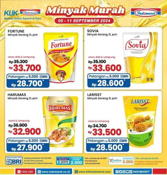 Promo Minyak Goreng Murah di Indomaret 5-11 September 2024