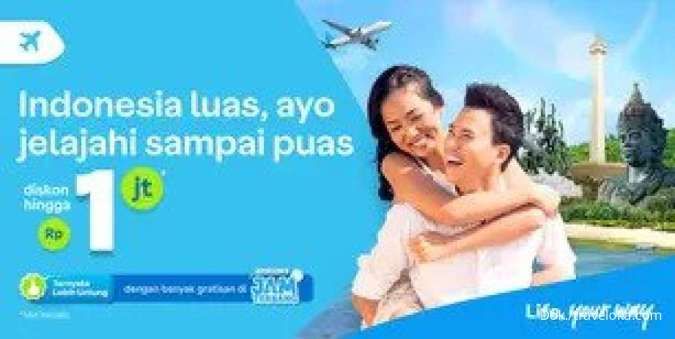 Promo Traveloka 5-11 Juni 2023, Diskon Tiket Pesawat Domestik Hingga Rp 1 Juta