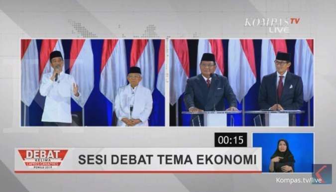 Hasil quick count sementara 5 lembaga survei, pasangan Jokowi-Ma'ruf Amin memimpin