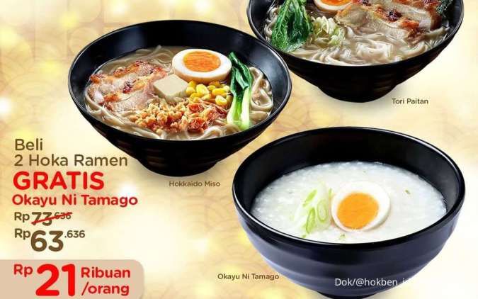 Promo HokBen 1-31 Januari 2025, Ramen Beli 2 Gratis 1 Cuma Rp 21.000-an Per Orang