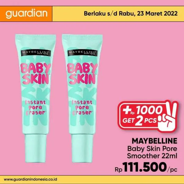Promo Guardian +1000 Get 2 Pcs Periode 17-23 Maret 2022