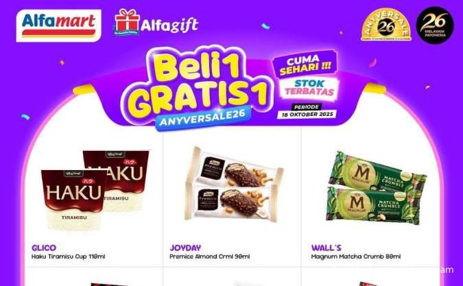 Promo HUT Alfamart, Beli 1 Gratis 1 Hanya Hari Ini 18 Oktober 2025