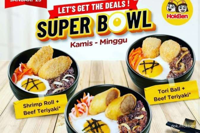 Promo Hokben Edisi 5-8 Januari 2023, Paket Super Bowl Beef Teriyaki Rp 38.000