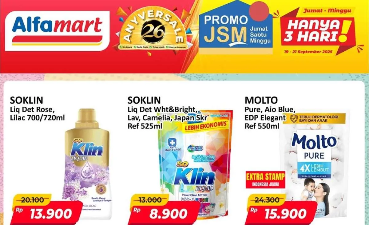 Promo JSM Alfamart 20 September 2025, Diskon Spesial Anyversale 26 Sampai Besok