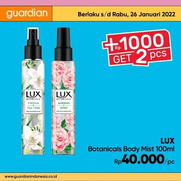 Promo Guardian +1000 Get 2 Pcs Periode 20-26 Januari 2022