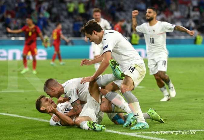 Hasil Euro 2020 Belgia vs Italia: Tekuk Setan Merah 1-2, Gli Azzurri ke semifinal