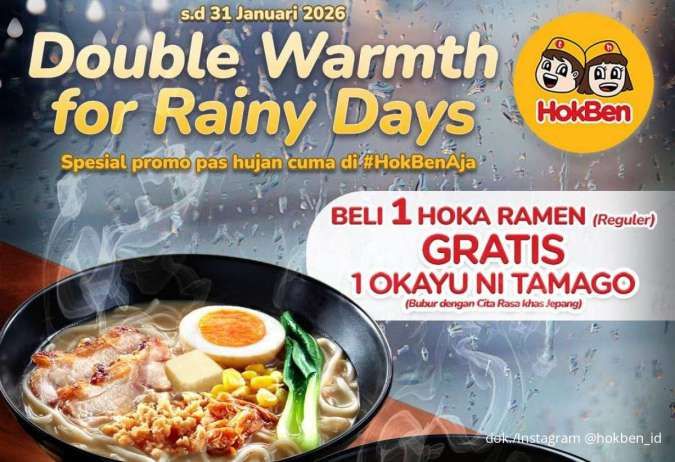 Promo HokBen Spesial Musim Hujan, Beli Hoka Ramen Gratis Bubur Hangat Khas Jepang 